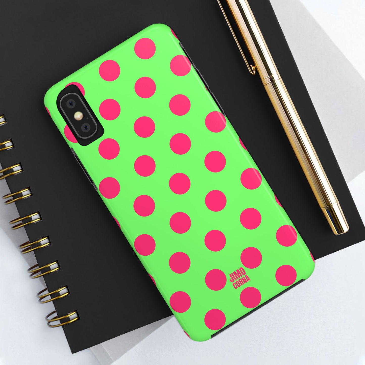 Big Polka Dot | Green and Pink