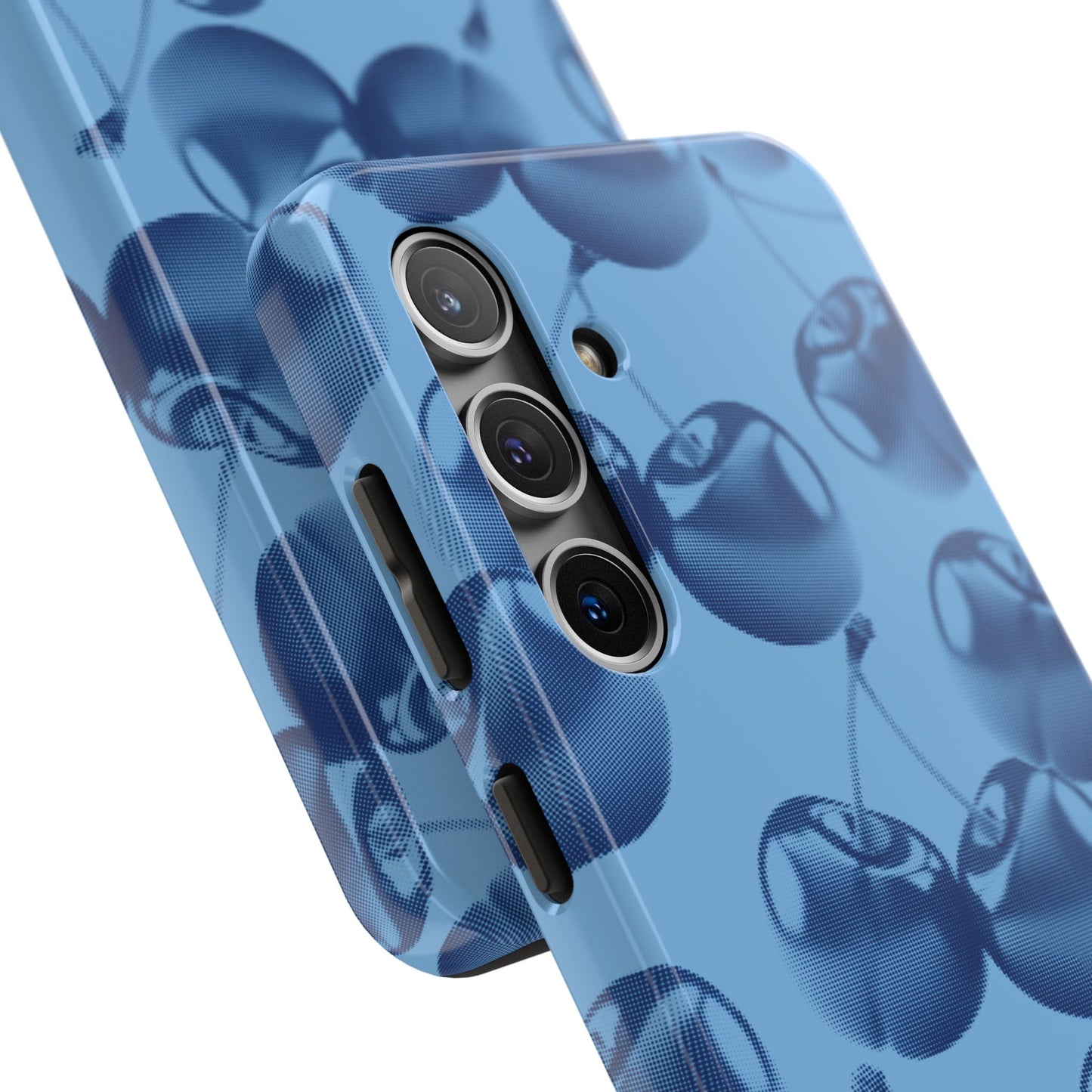 Blue Retro Cherries