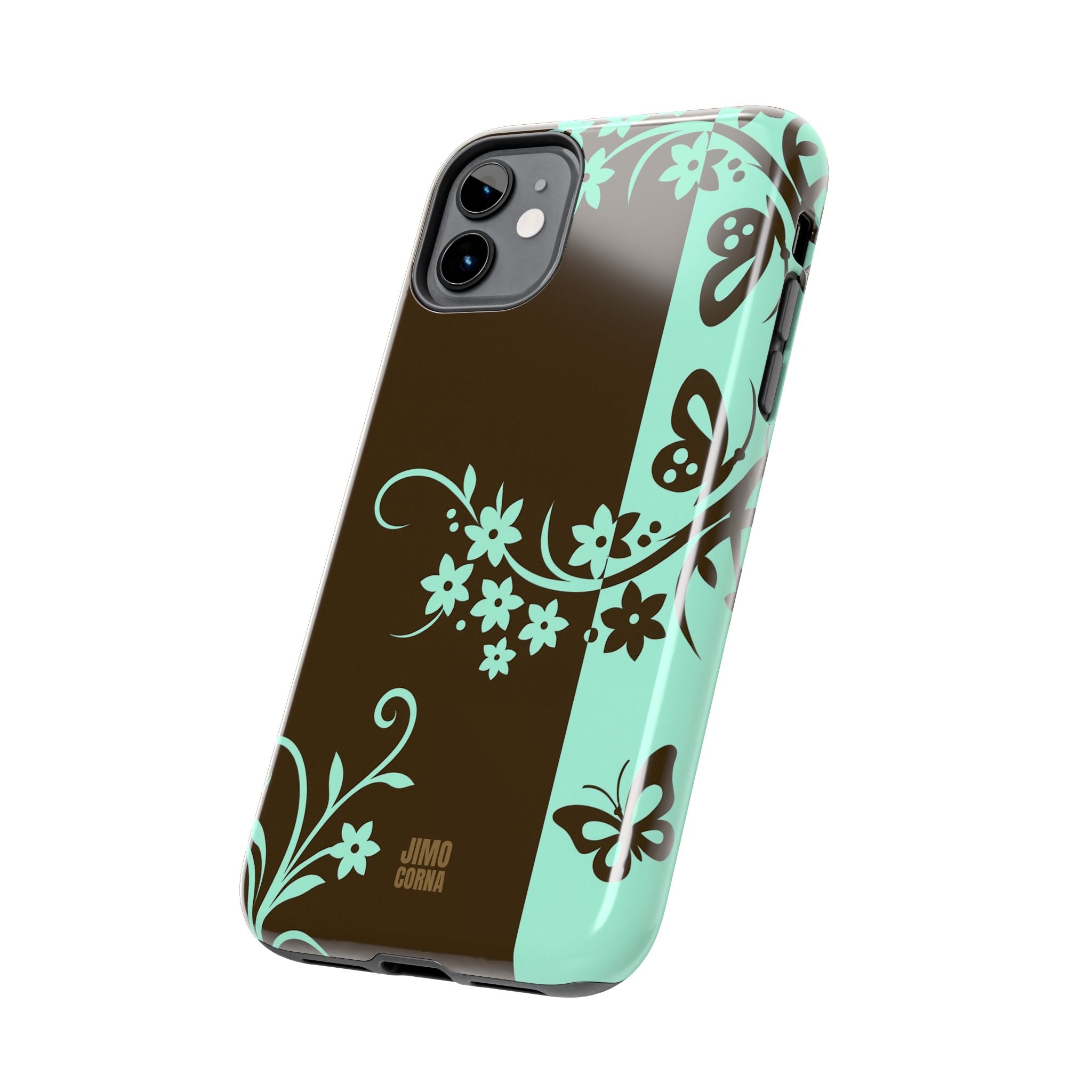 Y2K Floral iPhone Case | Brown and Mint