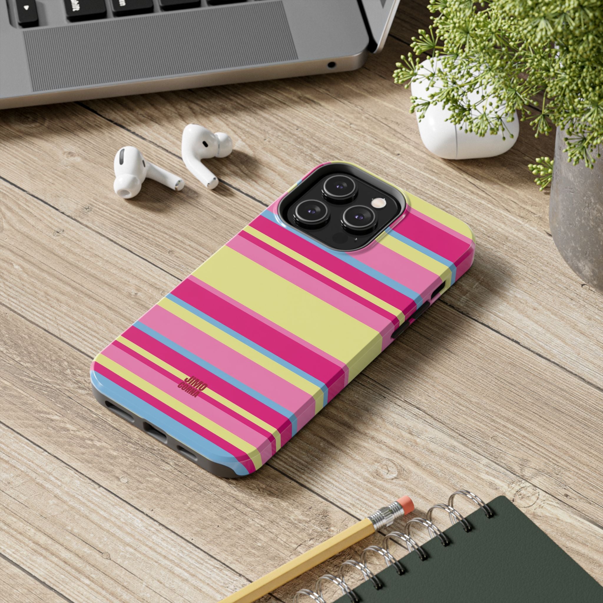 Lemonberry Stripe iPhone Case
