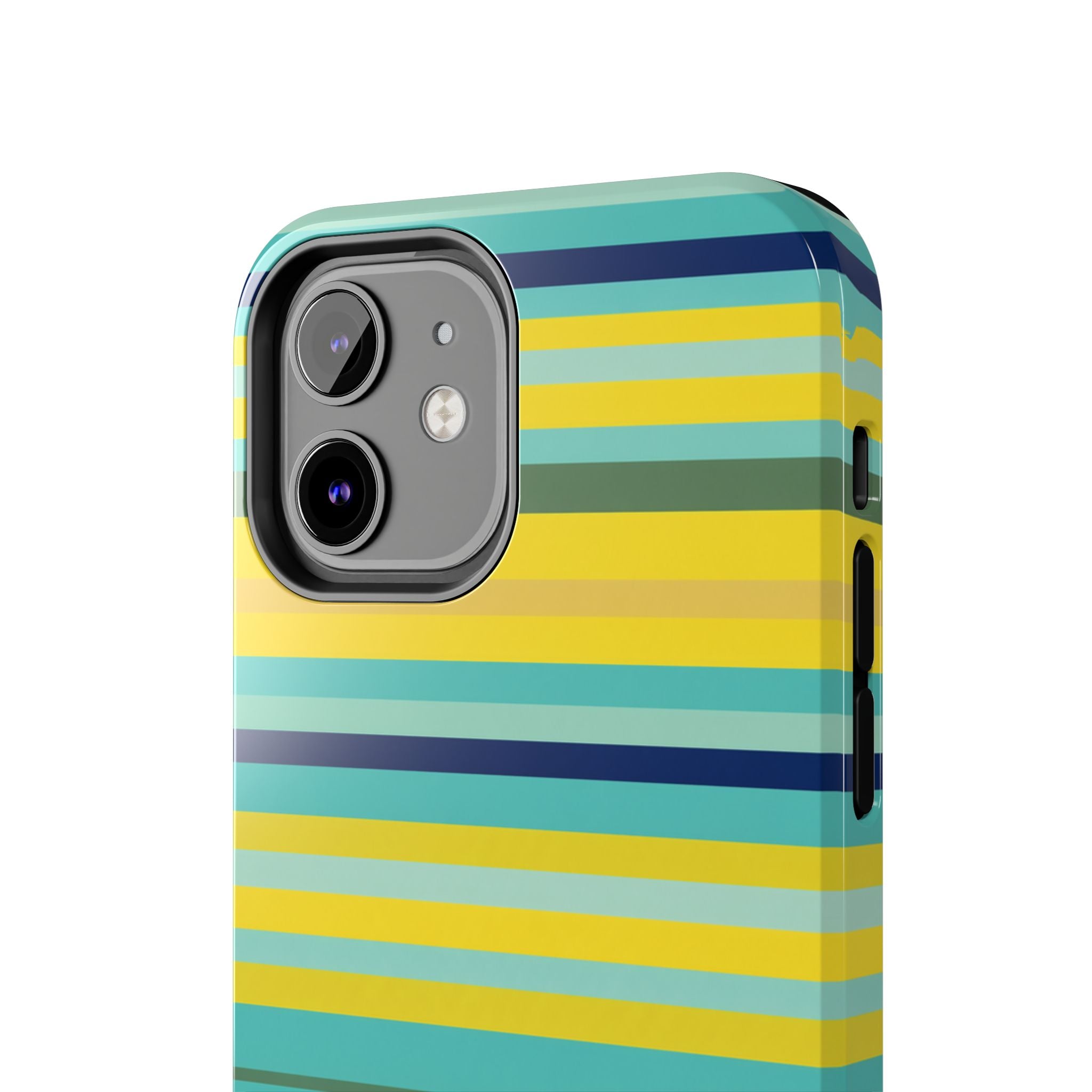 Blue Lemon Stripe iPhone Case