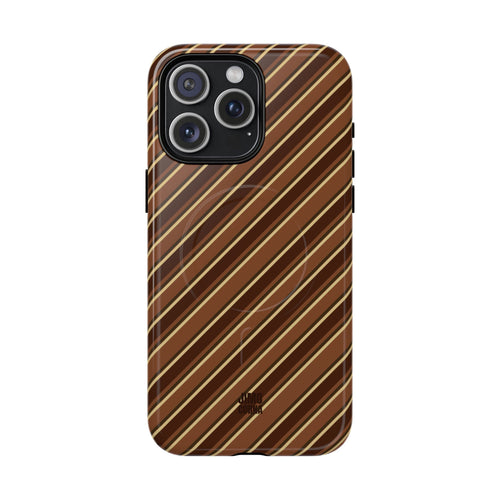 Angelina Stripes | Brown - MagSafe iPhone Case
