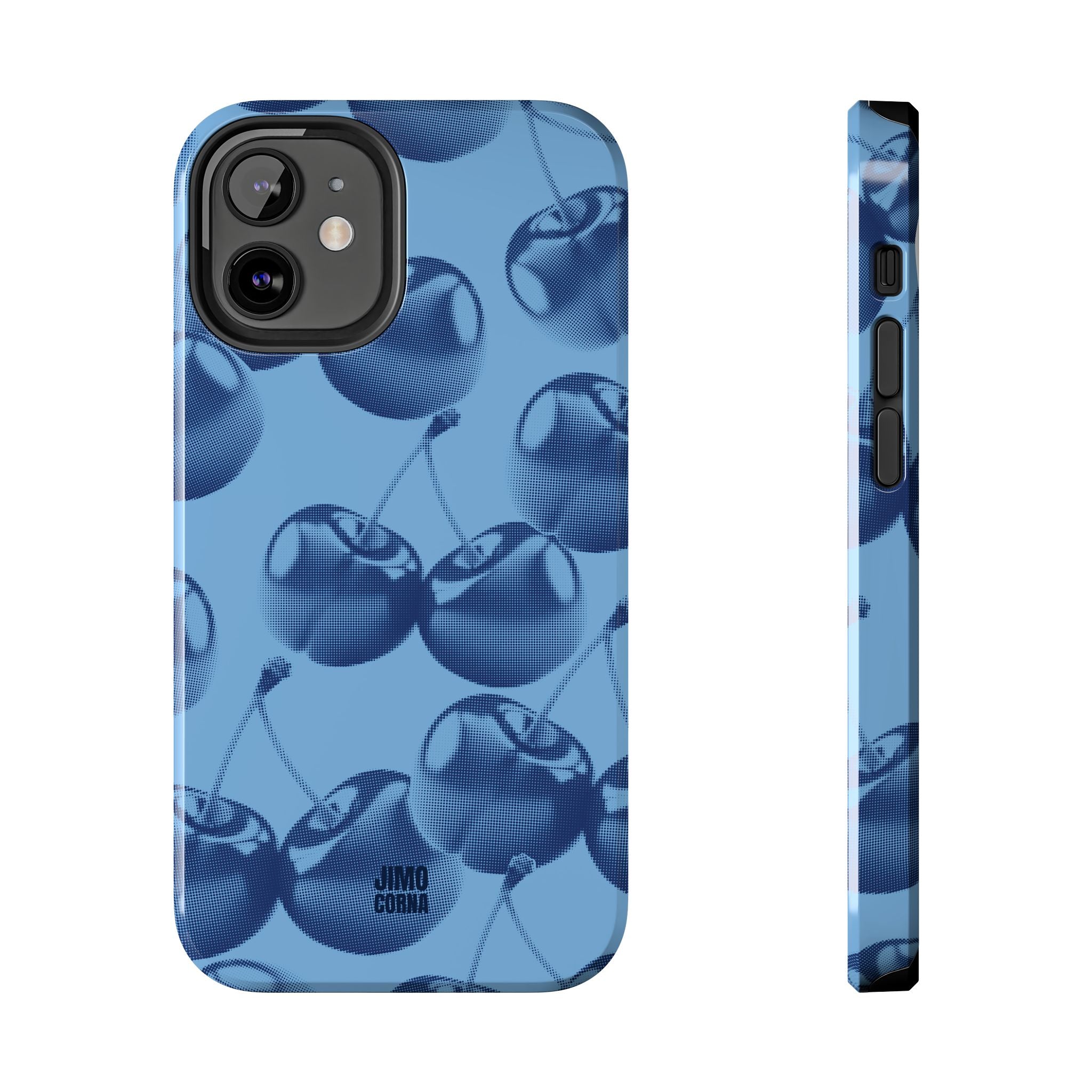 Blue Retro Cherries