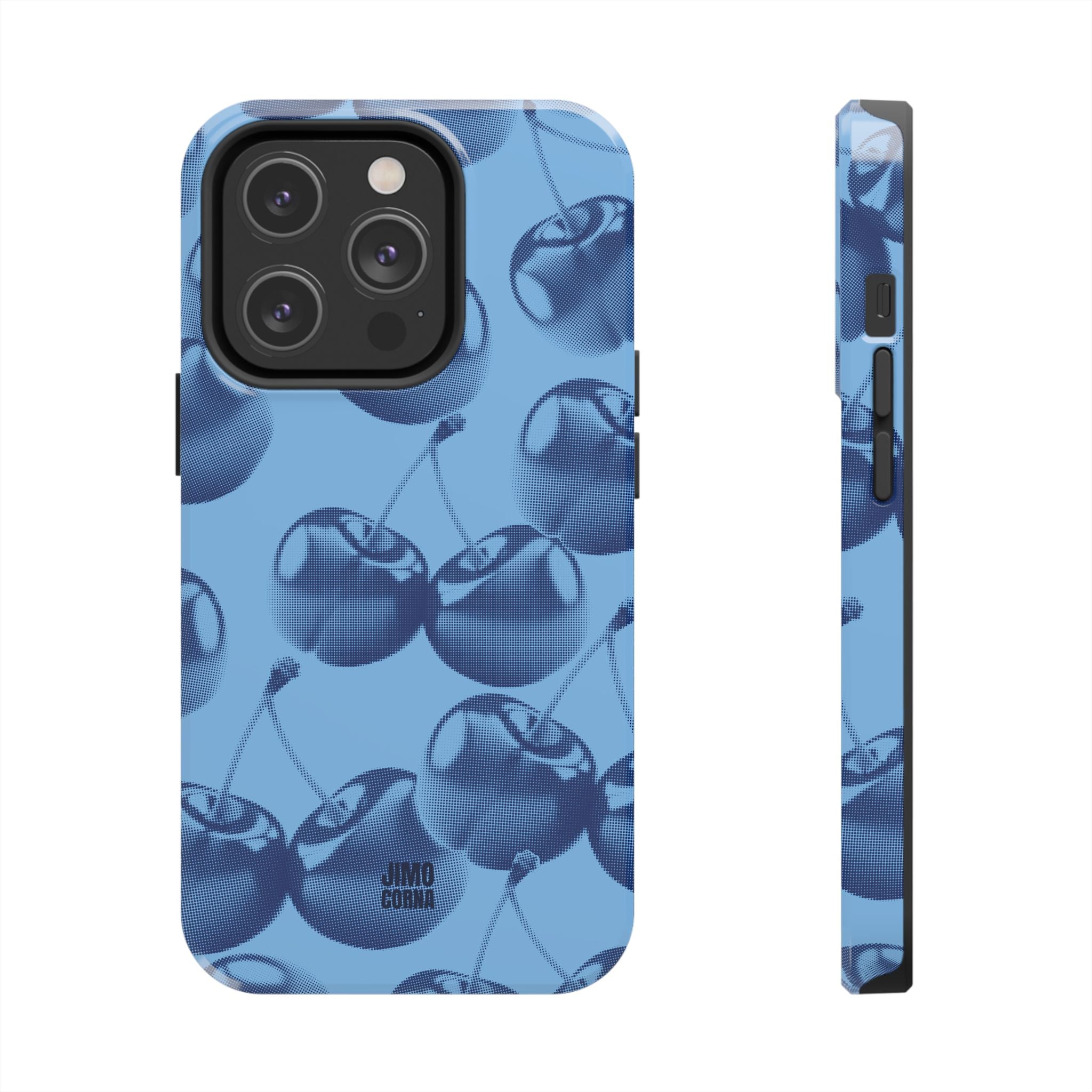 Blue Retro Cherries