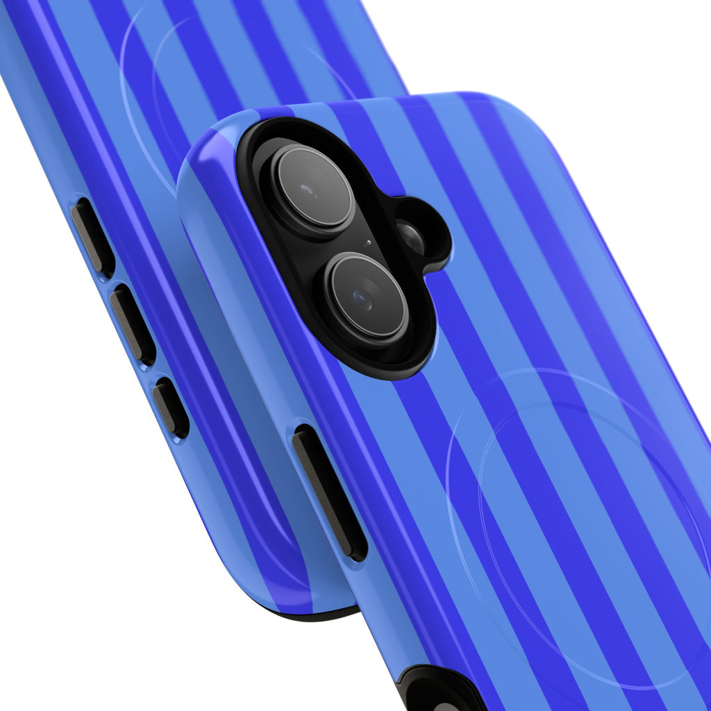 Blueberry Bold Stripes MagSafe iPhone Case