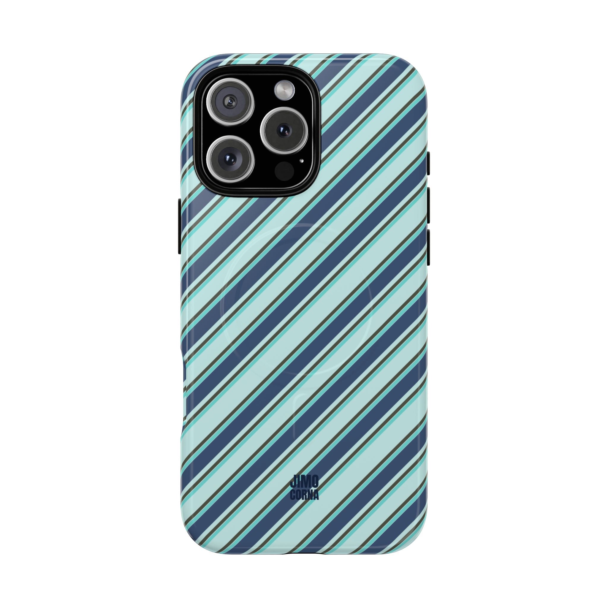 Angelina Stripes | Blue - MagSafe iPhone Case