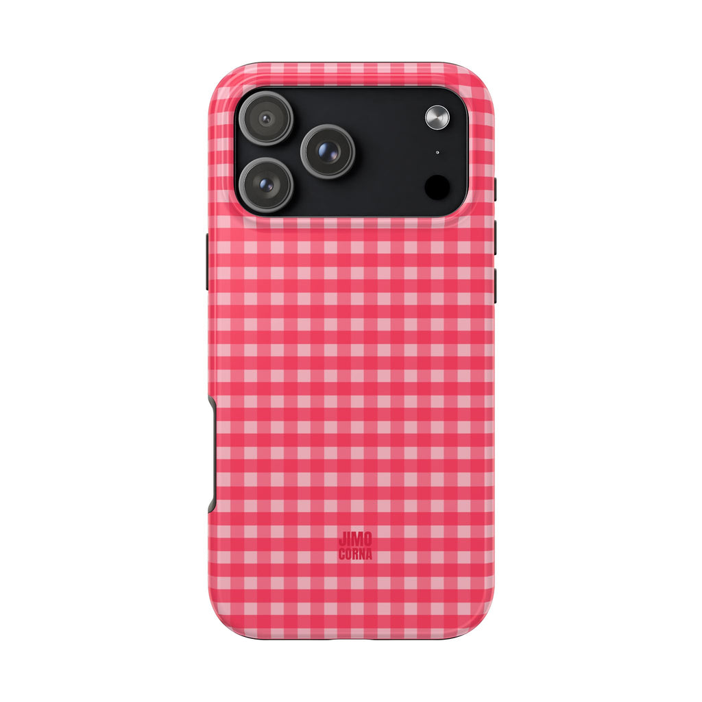 Farm Gingham iPhone Case | Hot Pink