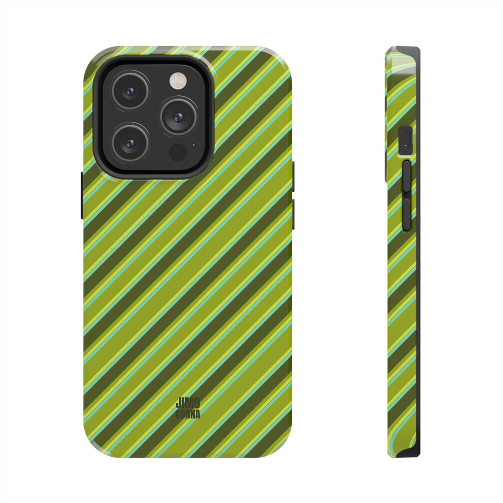 Angelina Stripes | Olive - iPhone Case