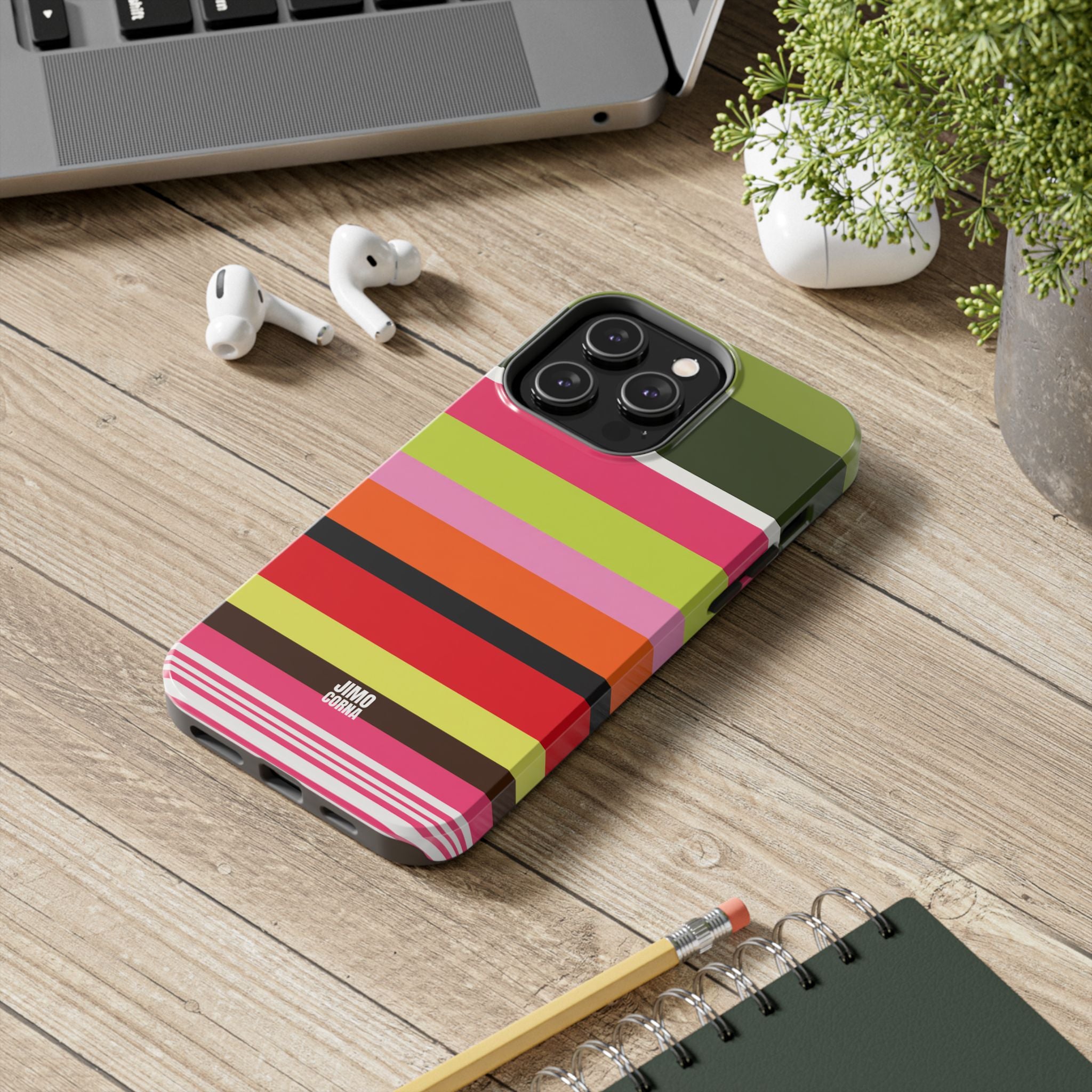 Berry Citrus Stripe iPhone Case