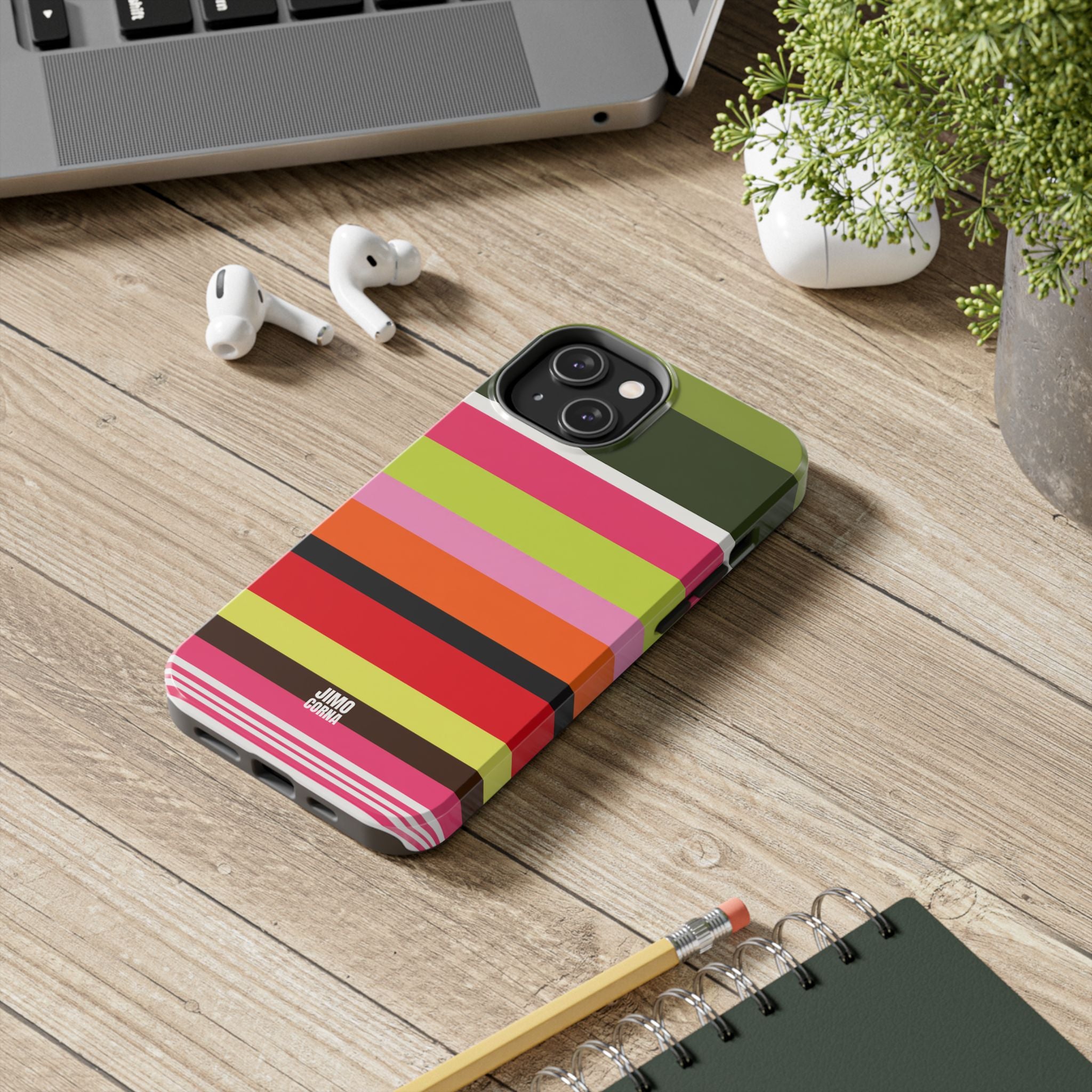Berry Citrus Stripe iPhone Case