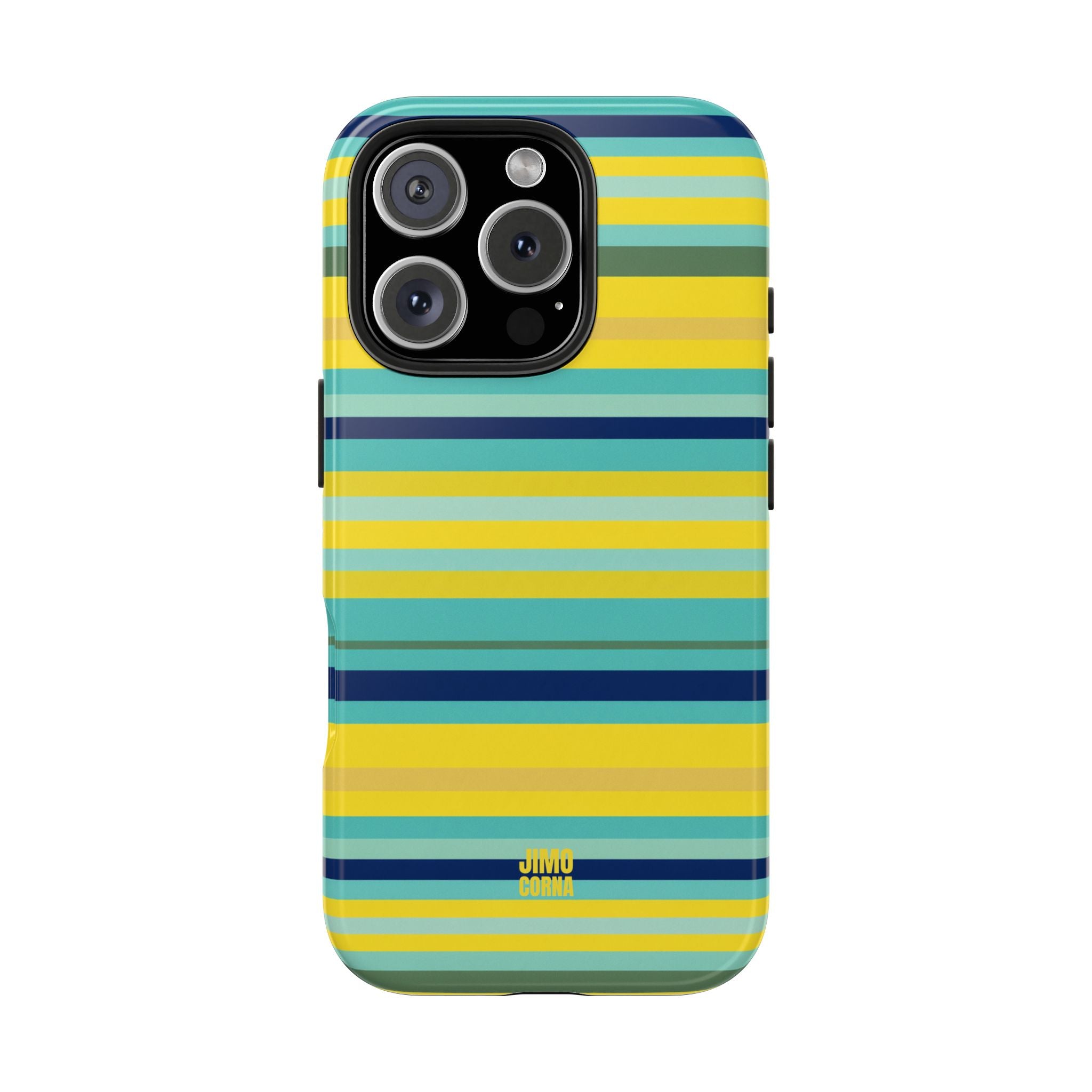 Blue Lemon Stripe iPhone Case