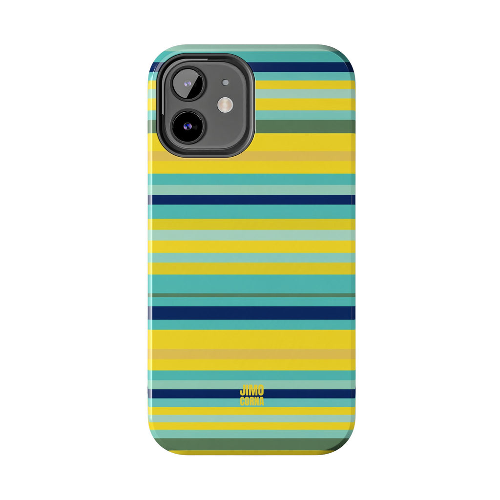 Blue Lemon Stripe iPhone Case