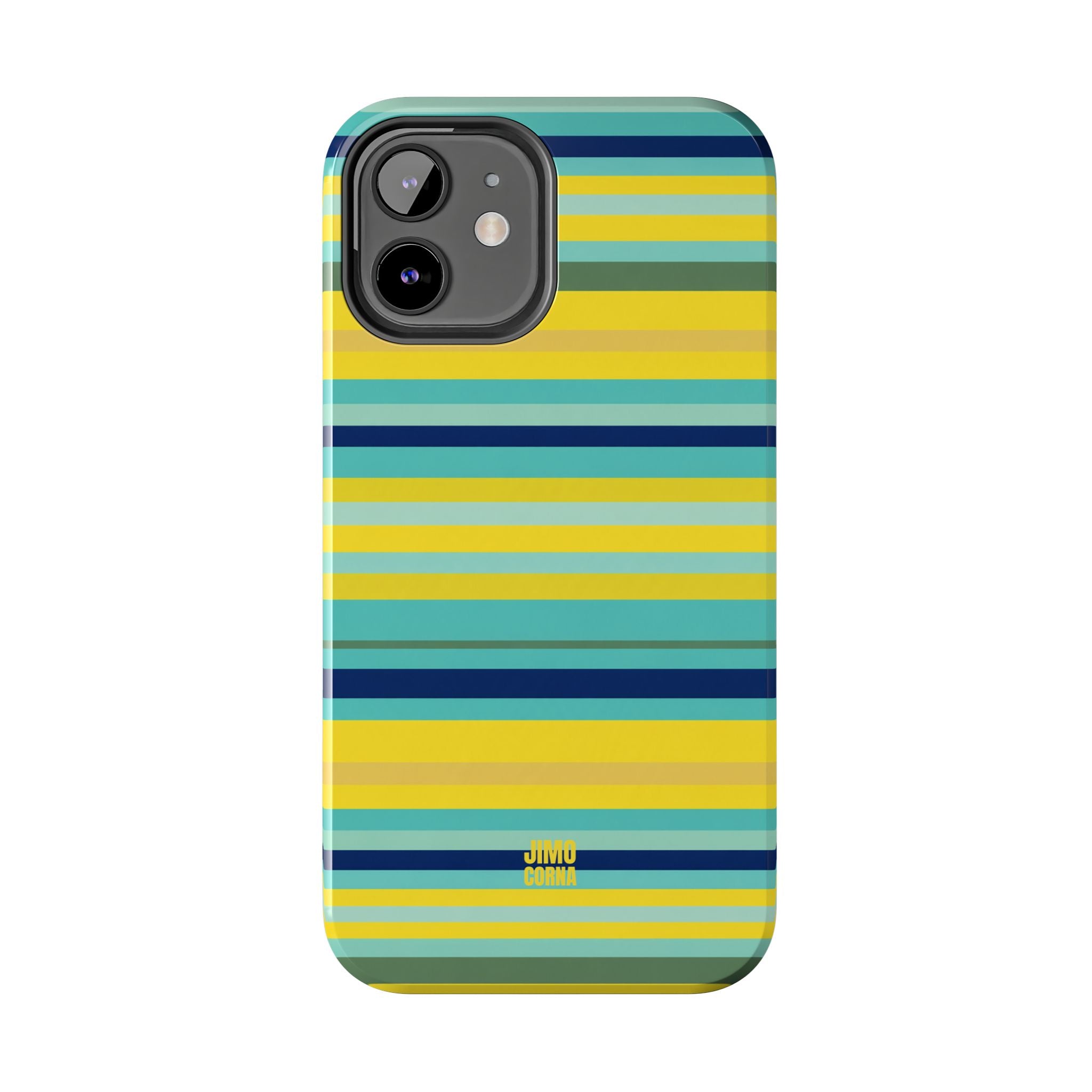 Blue Lemon Stripe iPhone Case