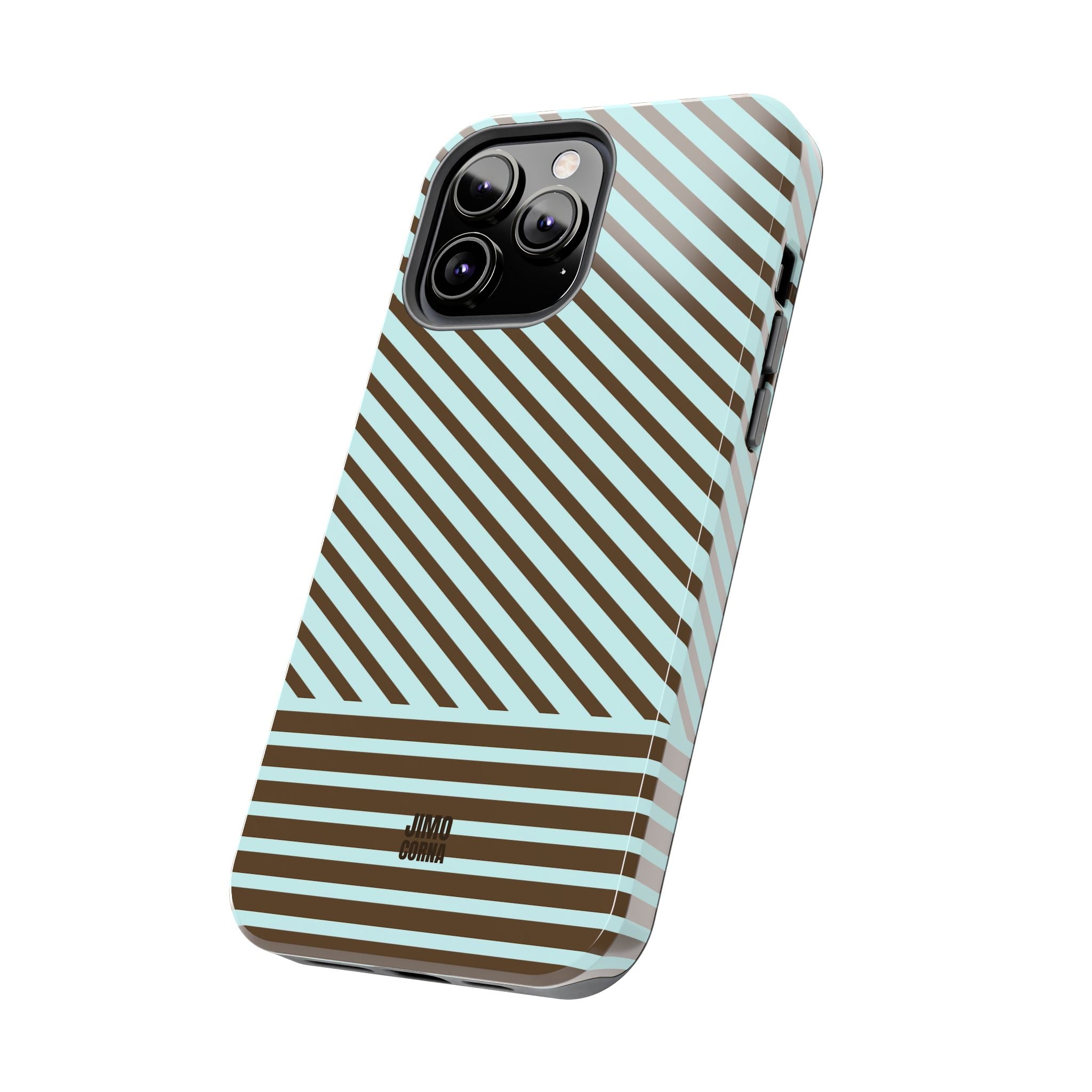 Asymmetrical Lines iPhone Case | Blue and Brown