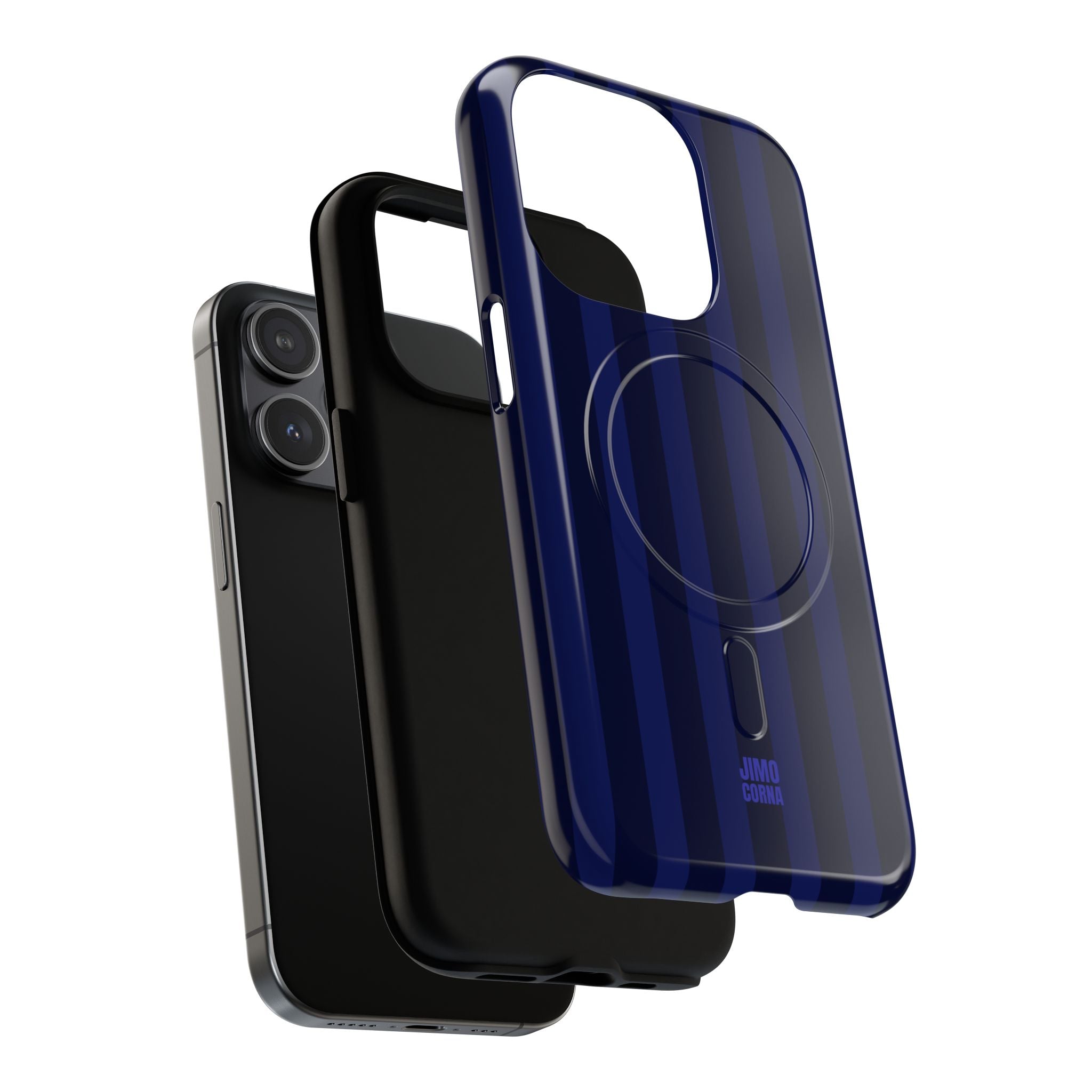 Bold Stripes MagSafe iPhone Case | Navy Blue
