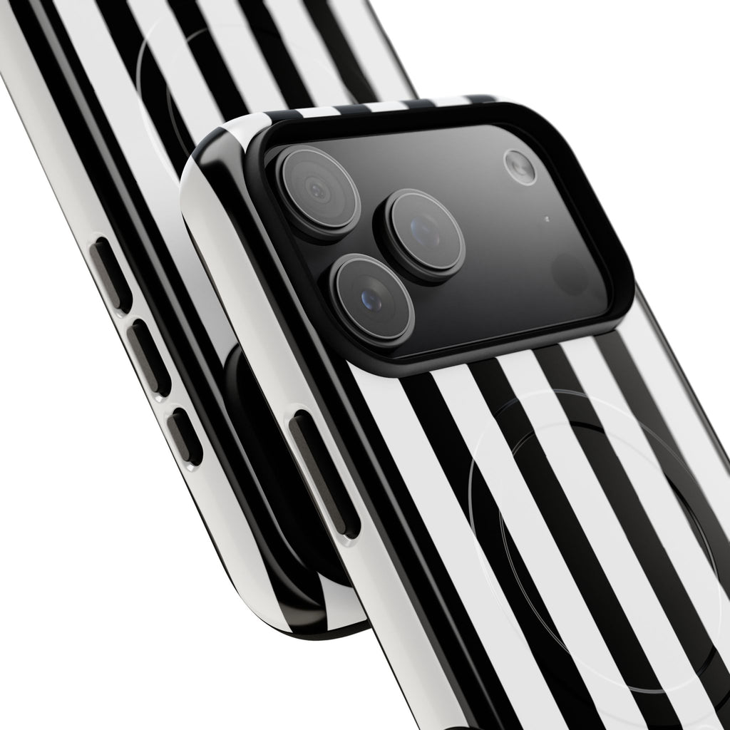 Bold Stripes MagSafe iPhone Case | Black and White