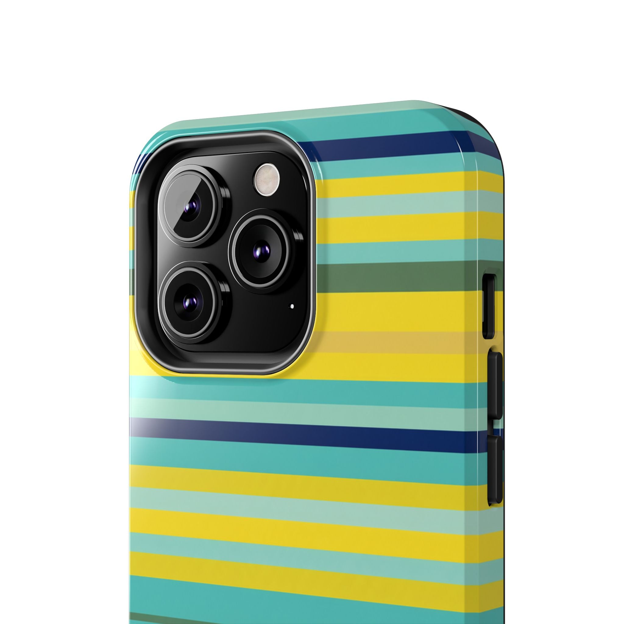 Blue Lemon Stripe iPhone Case