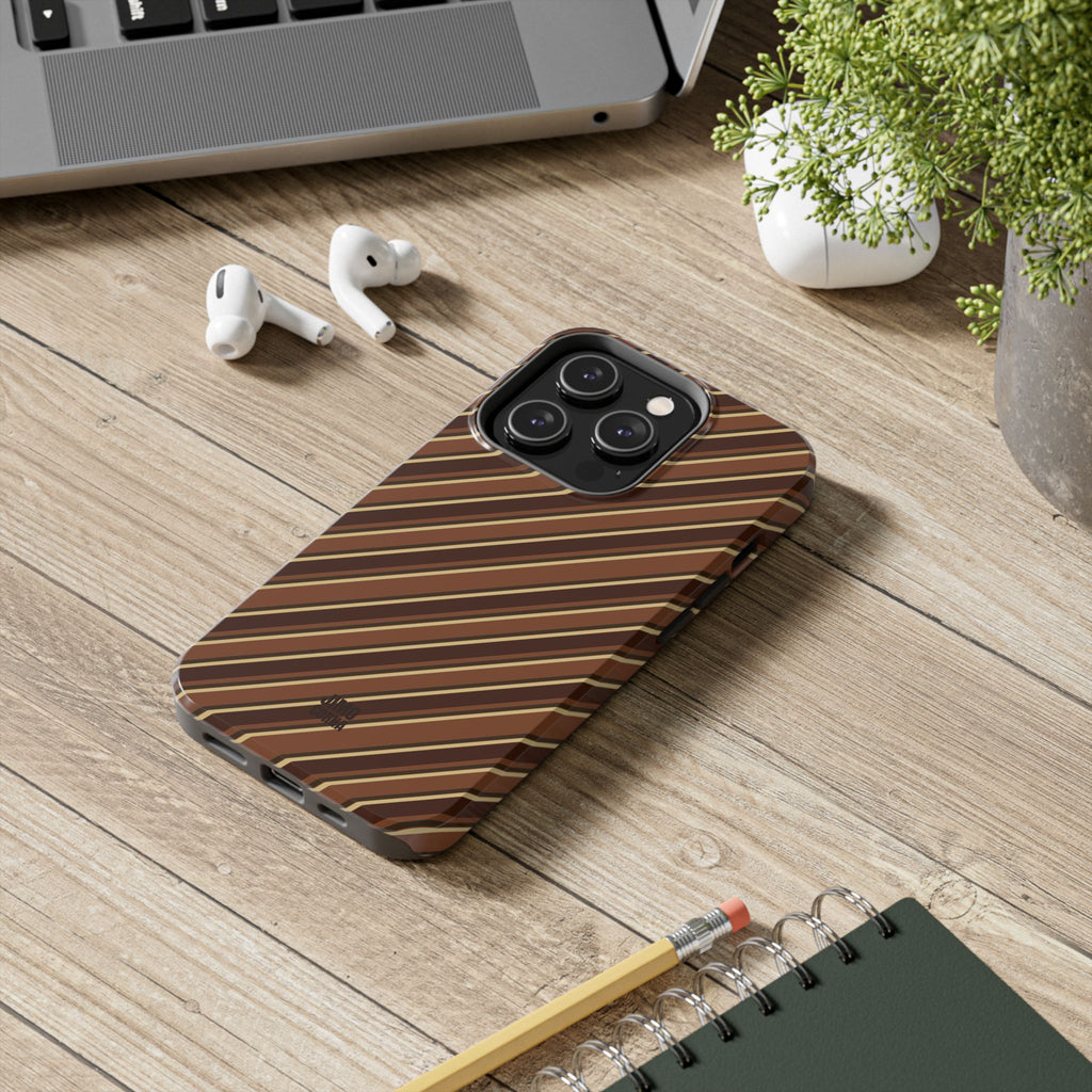 Angelina Stripes | Brown - iPhone Case
