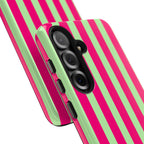 Bold Stripes Samsung Galaxy Case | Lime Green and Pink