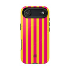 Bold Stripes MagSafe iPhone Case | Pink and Yellow