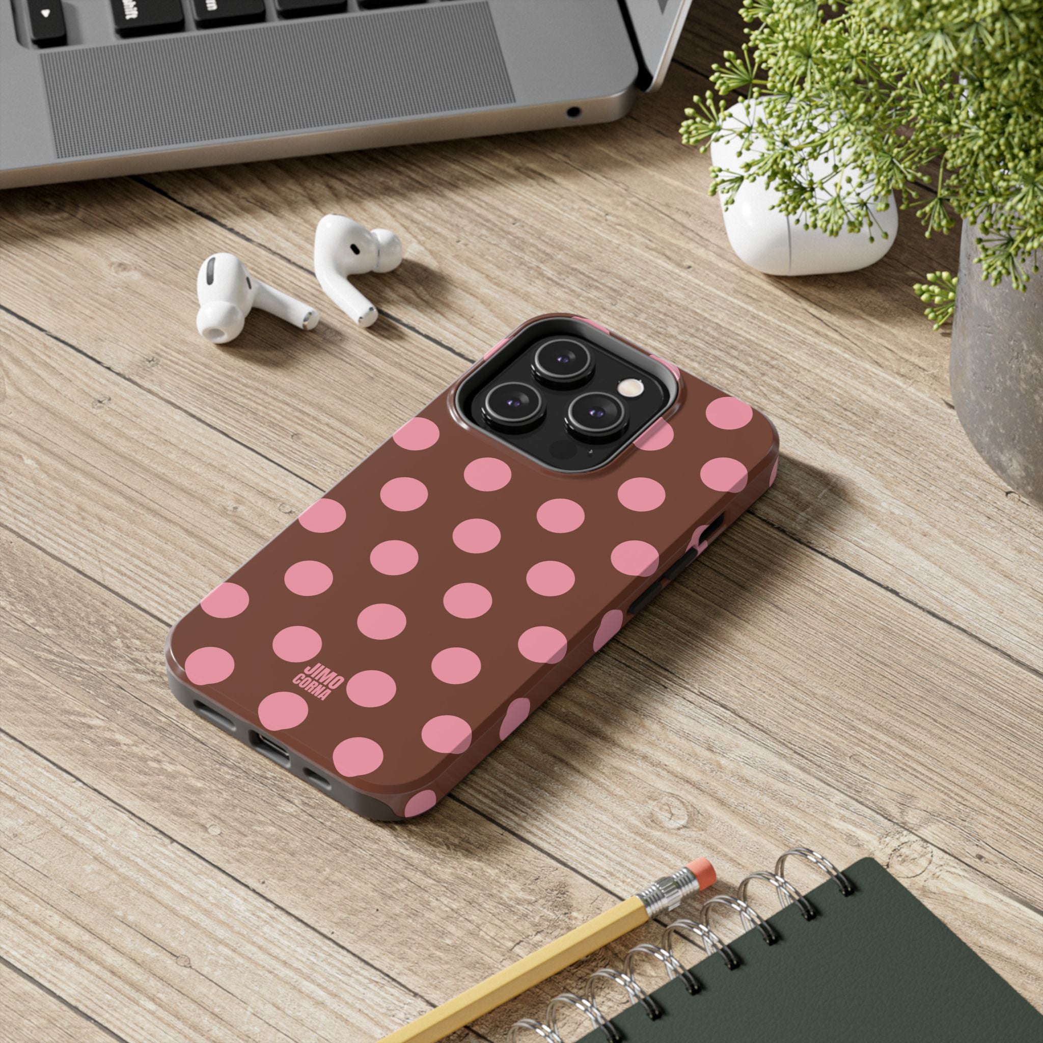 Big Polka Dot | Brown and Pink