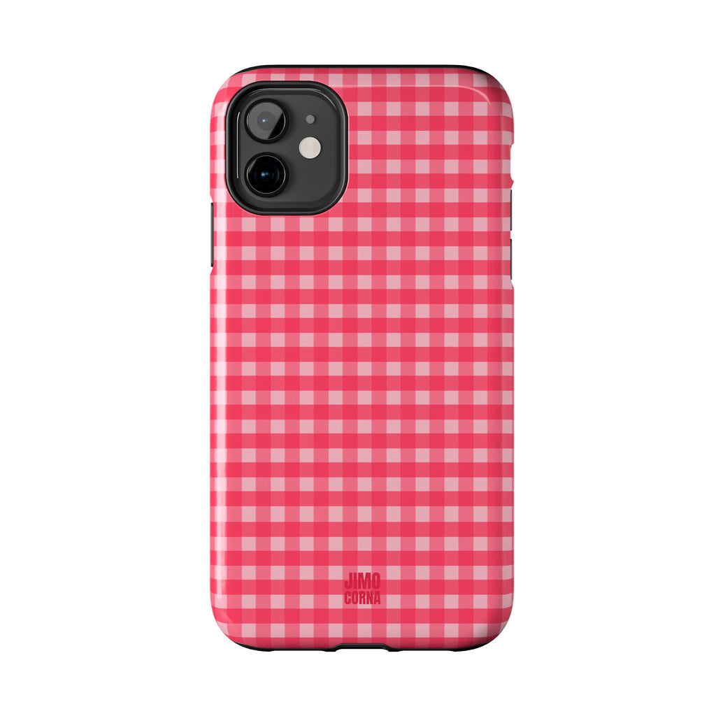 Farm Gingham iPhone Case | Hot Pink