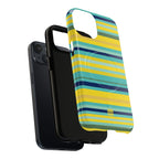 Blue Lemon Stripe MagSafe iPhone Case