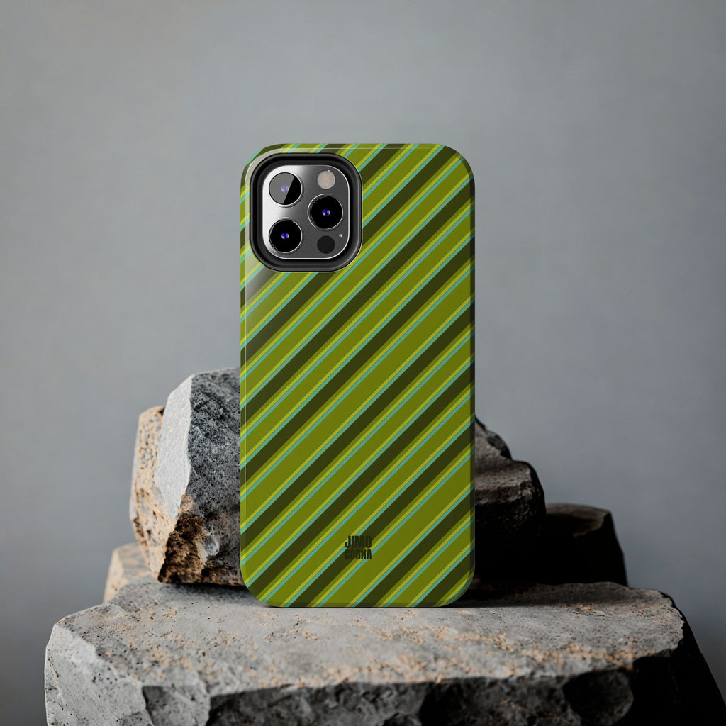 Angelina Stripes | Olive - iPhone Case