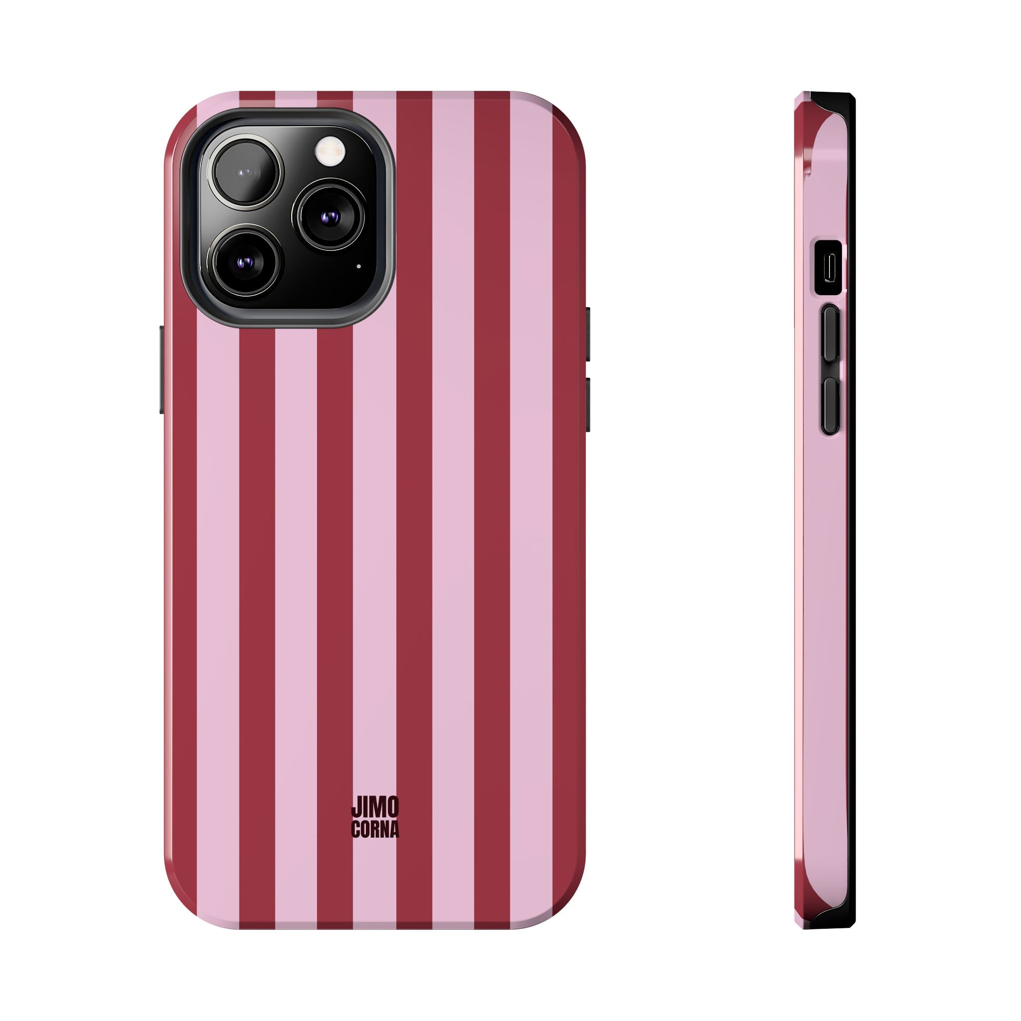 Bold Stripes iPhone Case | Pink and Red