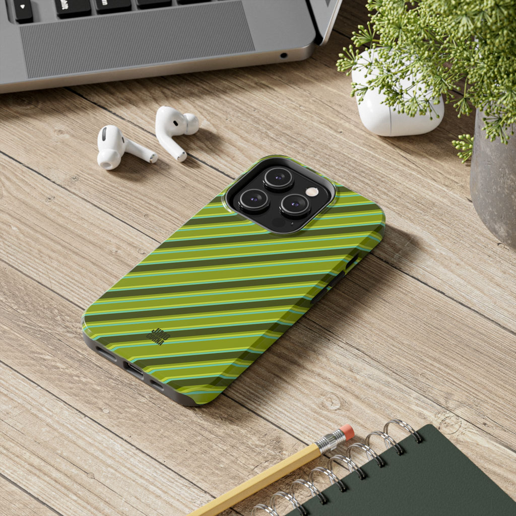 Angelina Stripes | Olive - iPhone Case