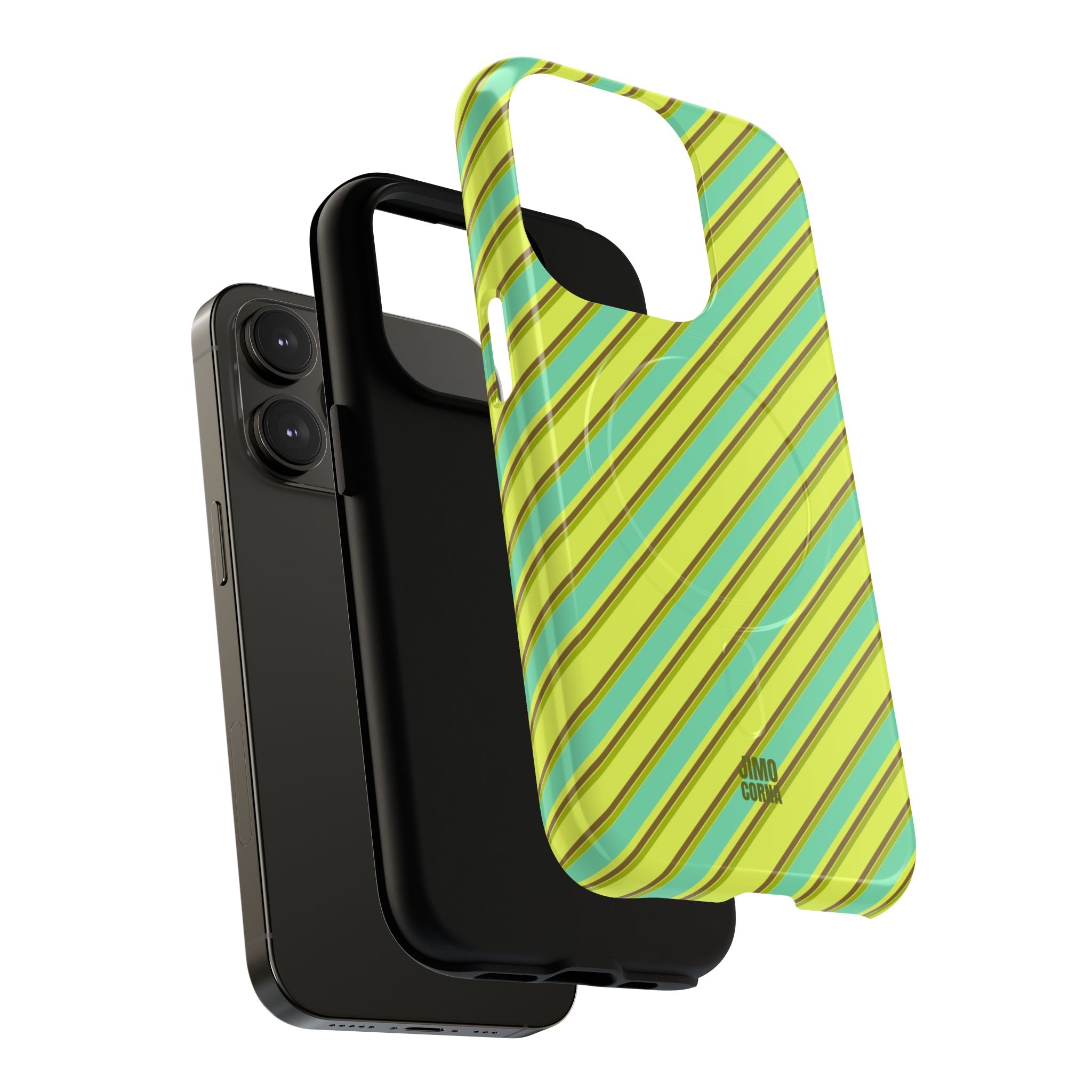 Angelina Stripes | Green - MagSafe iPhone Case
