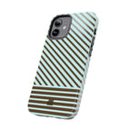 Asymmetrical Lines iPhone Case | Blue and Brown