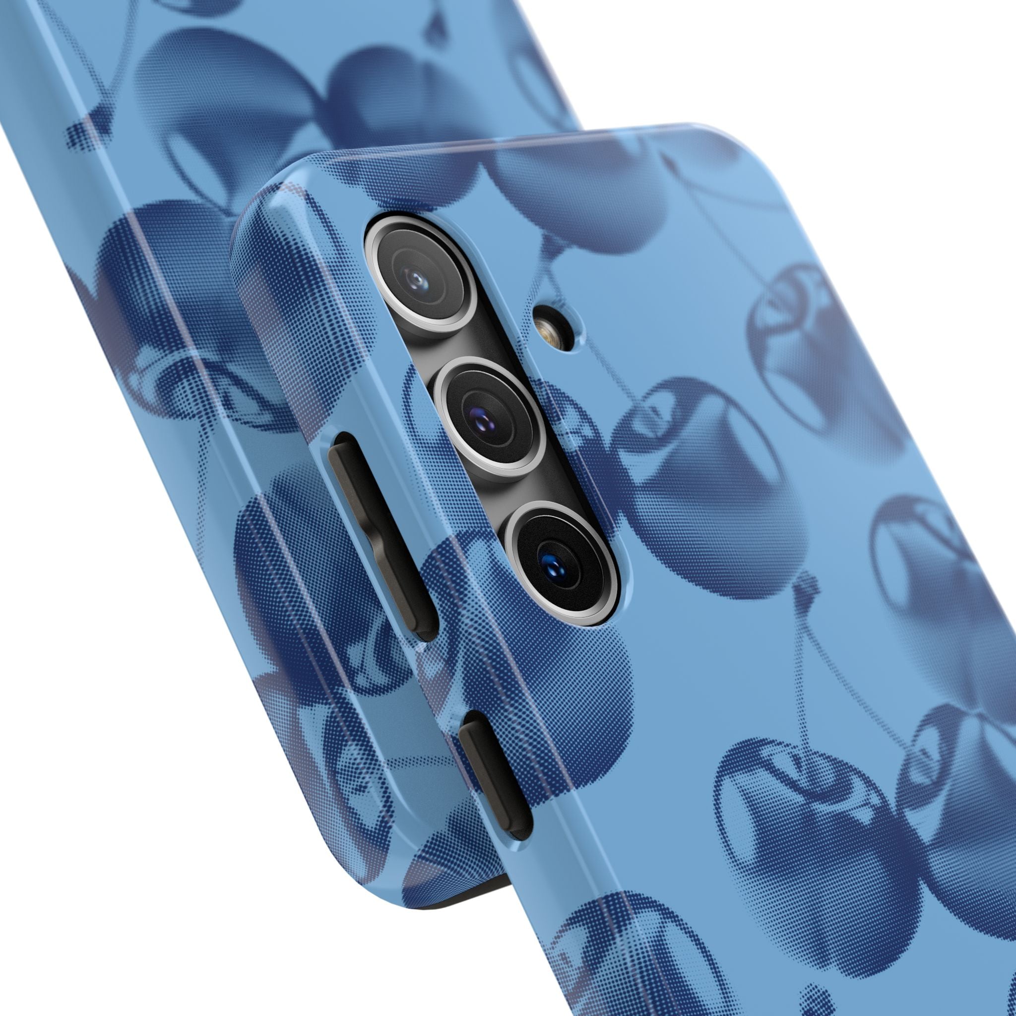 Blue Retro Cherries
