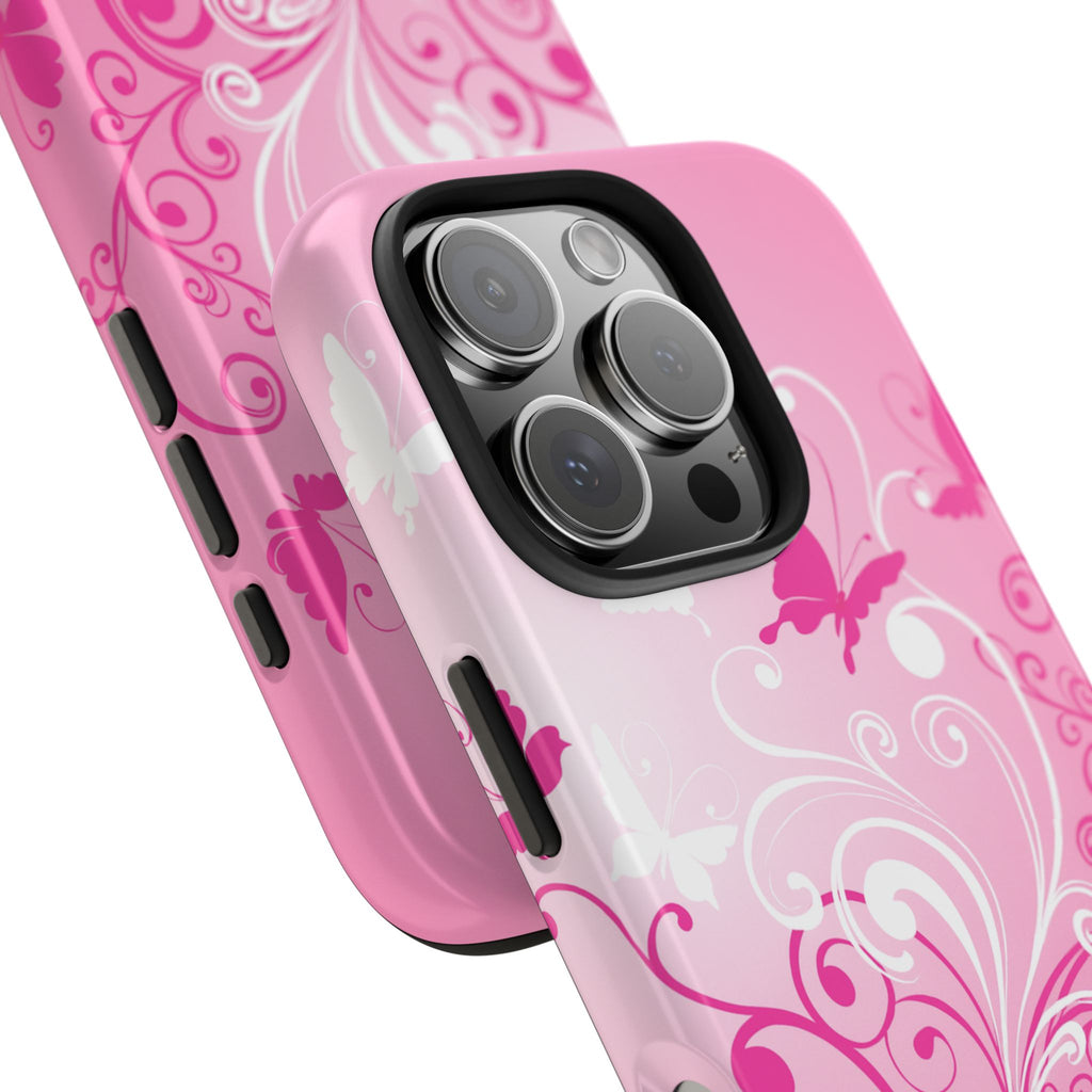 Pink Flutter Garden iPhone Case