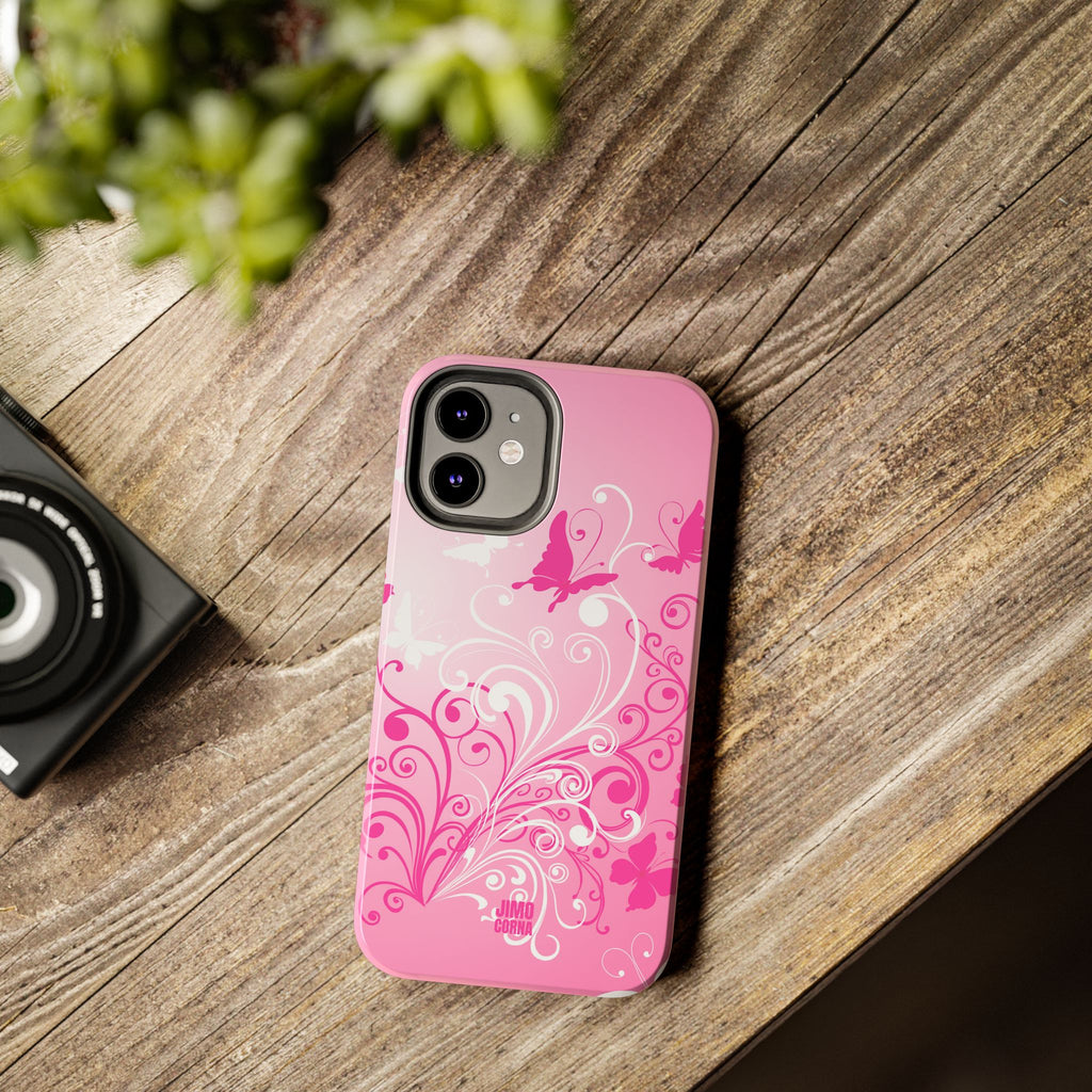 Pink Flutter Garden iPhone Case
