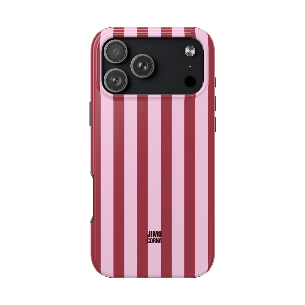 Bold Stripes iPhone Case | Pink and Red