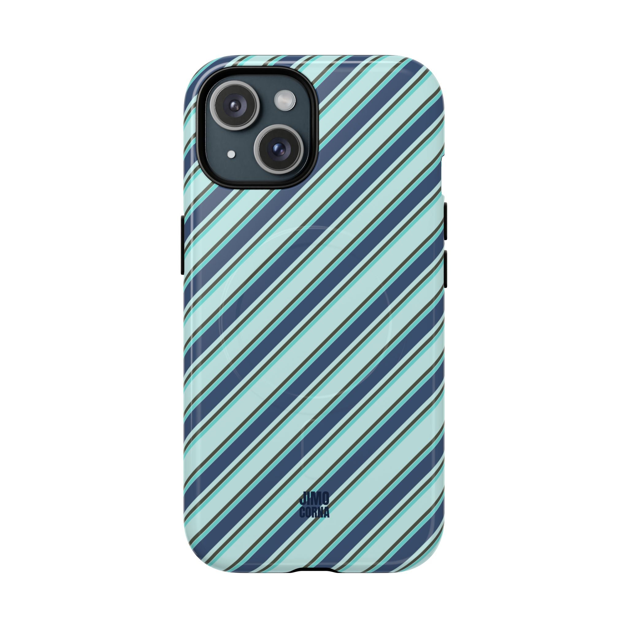 Angelina Stripes | Blue - MagSafe iPhone Case