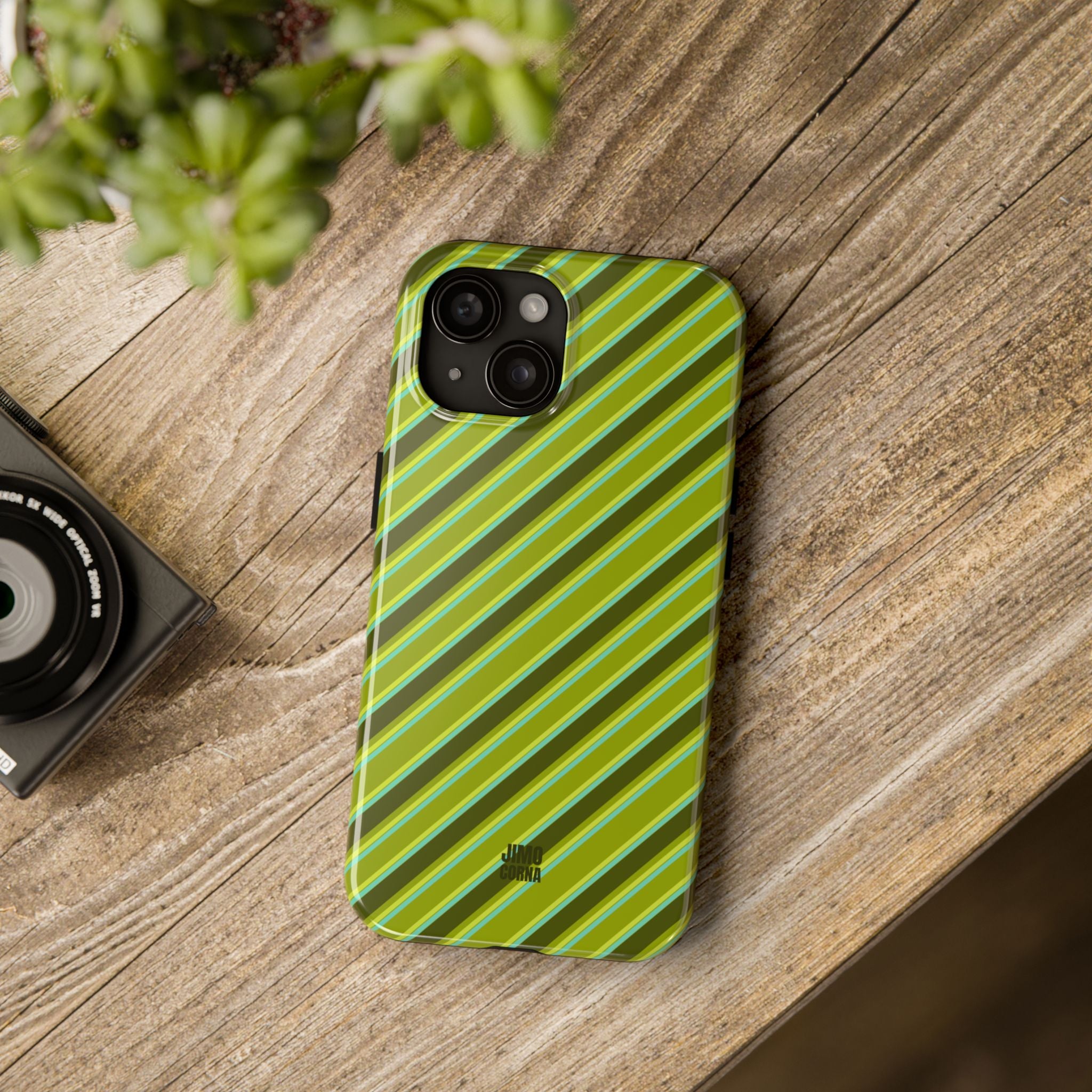 Angelina Stripes | Olive - iPhone Case