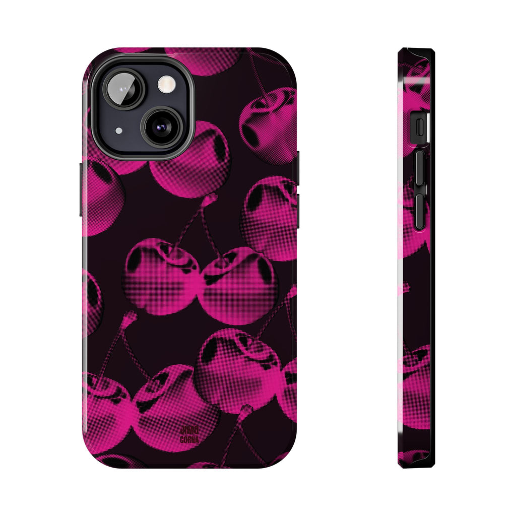 Hot Pink Retro Cherries