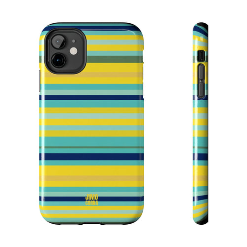 Blue Lemon Stripe iPhone Case