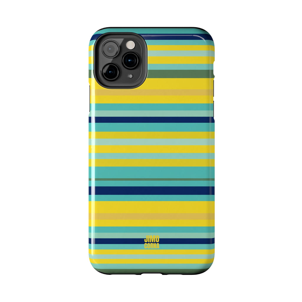 Blue Lemon Stripe iPhone Case