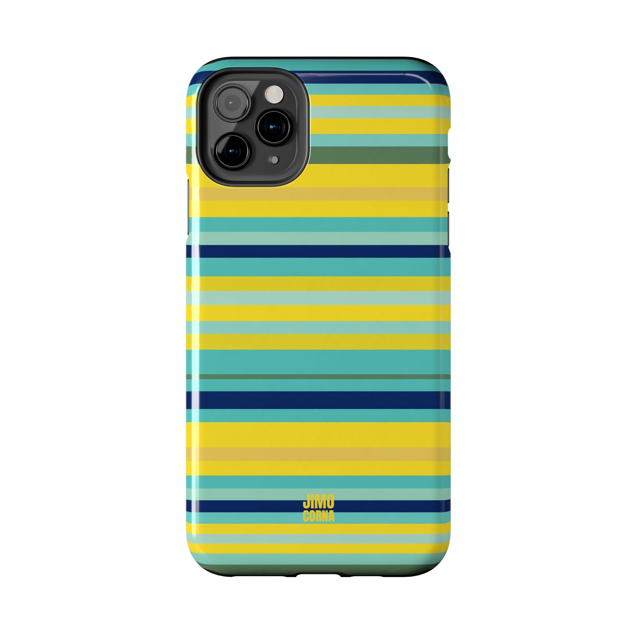Blue Lemon Stripe iPhone Case