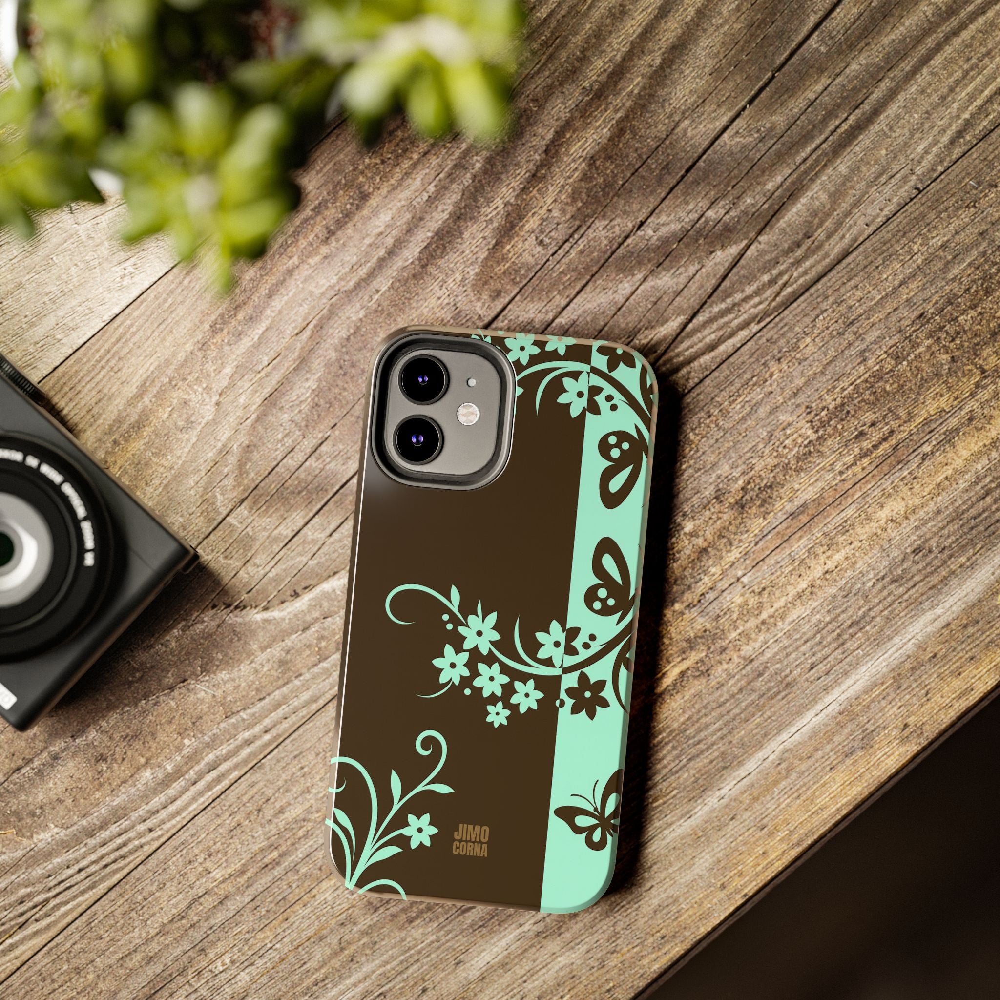 Y2K Floral iPhone Case | Brown and Mint
