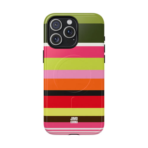 Berry Citrus Stripe MagSafe iPhone Case