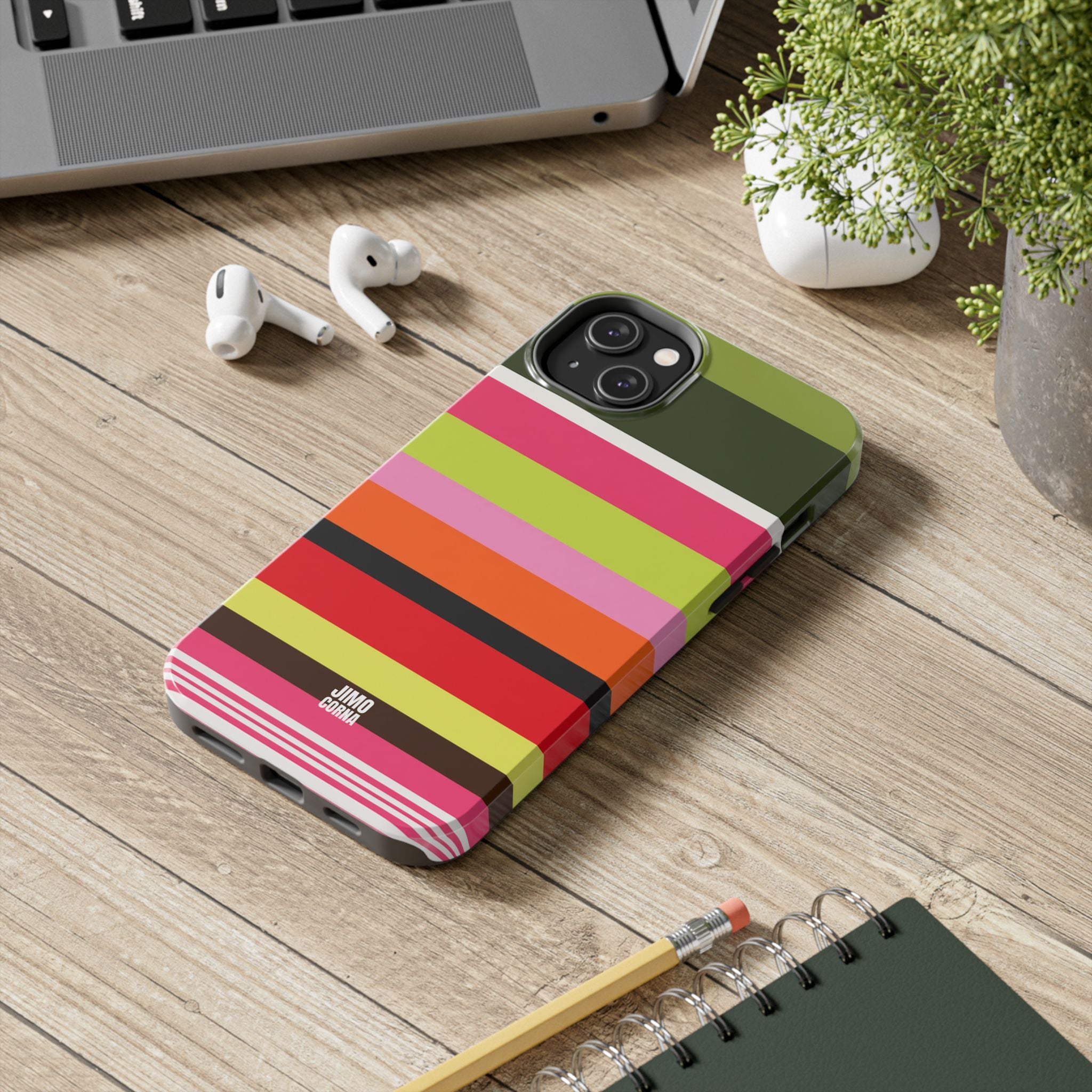 Berry Citrus Stripe iPhone Case