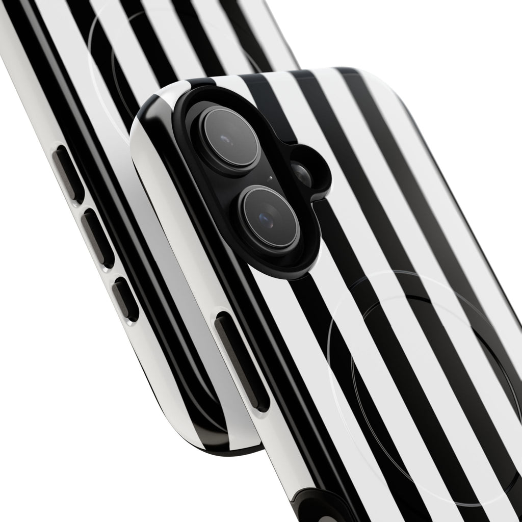 Bold Stripes MagSafe iPhone Case | Black and White