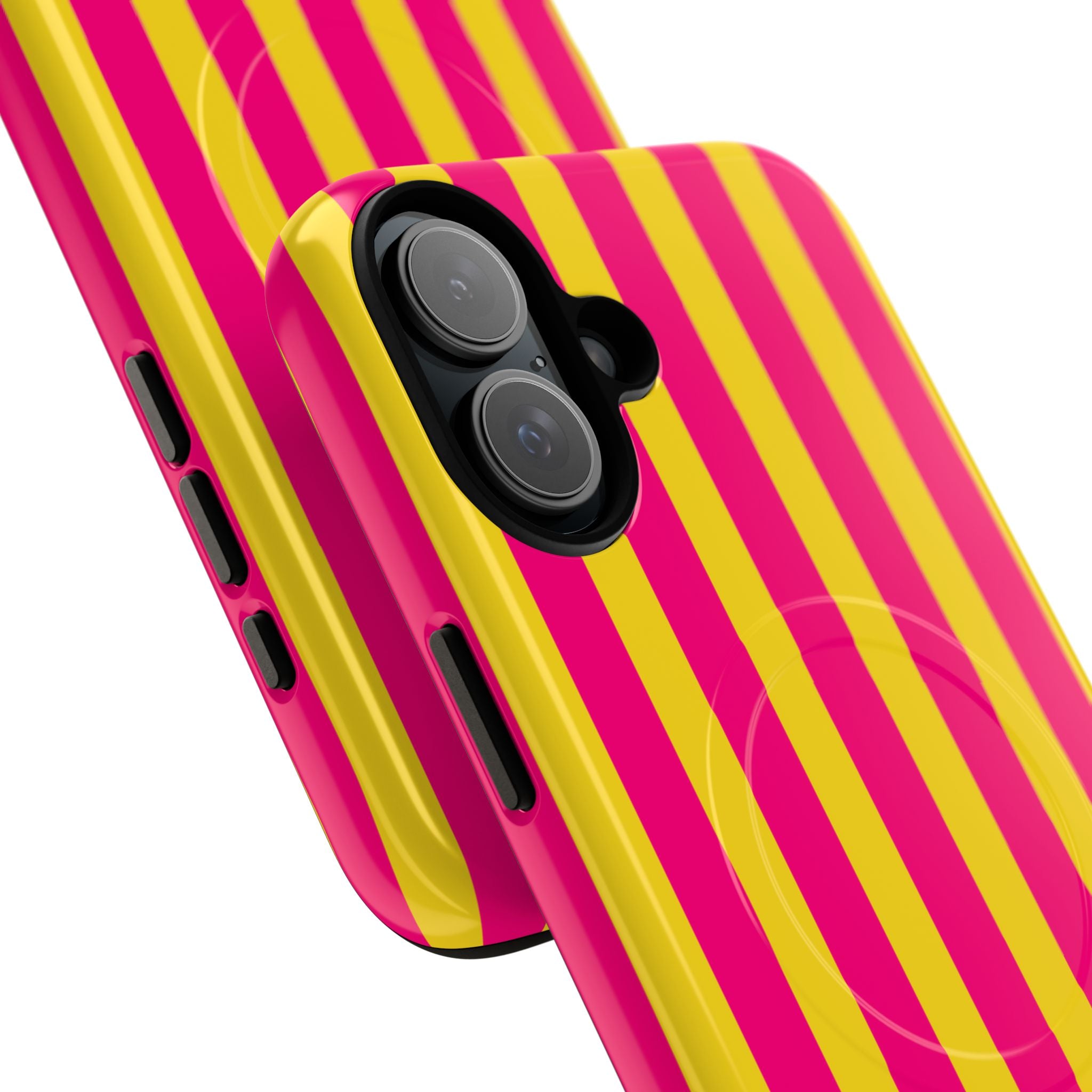 Bold Stripes MagSafe iPhone Case | Pink and Yellow
