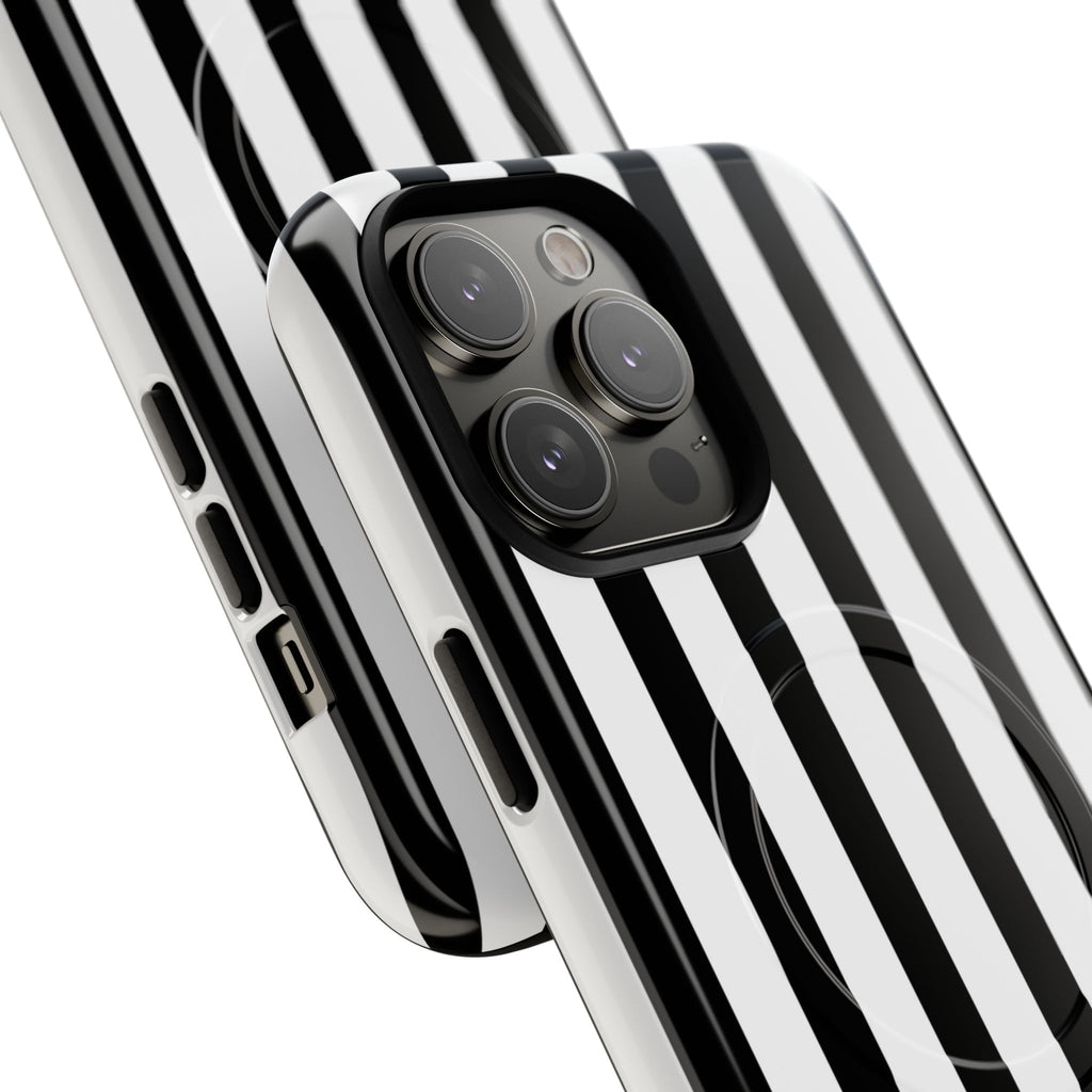 Bold Stripes MagSafe iPhone Case | Black and White