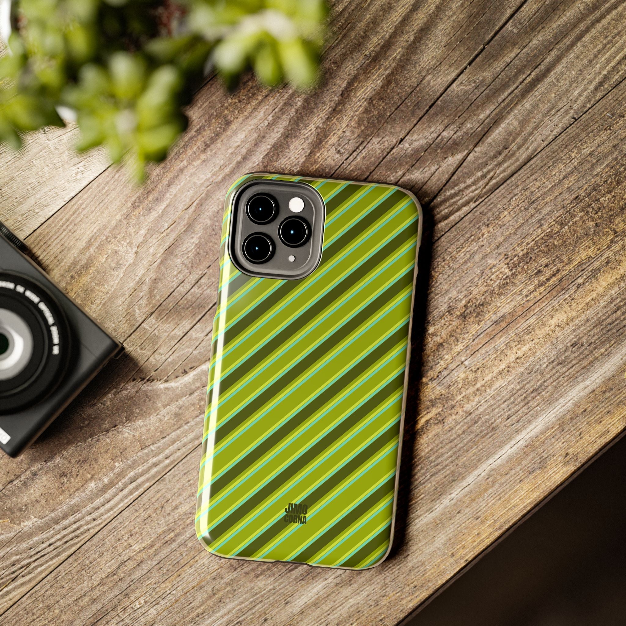 Angelina Stripes | Olive - iPhone Case