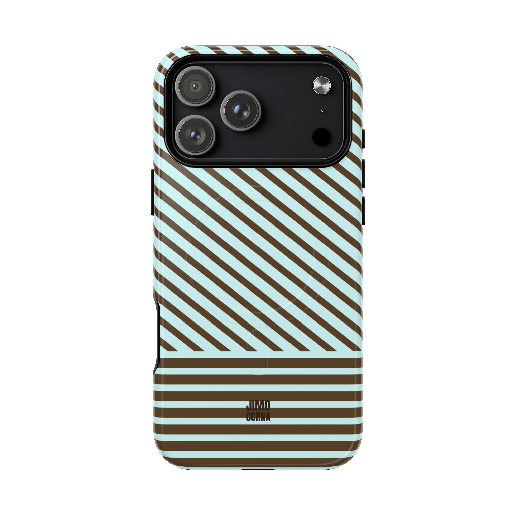Asymmetrical Lines MagSafe iPhone Case | Blue and Brown